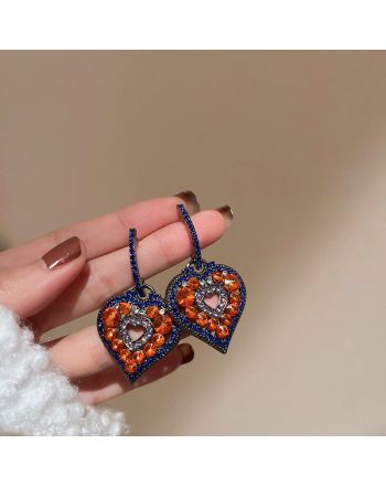 Bohemian Colorful Heart Shaped Drop Earrings | HE7561