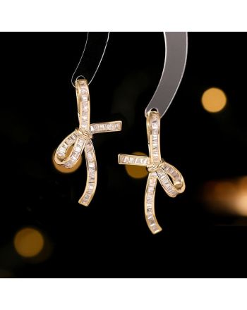 18K Gold Plated Ribbon Clip On Hoop Earrings | A7423