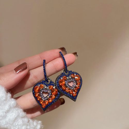 Bohemian Colorful Heart Shaped Drop Earrings | HE7561